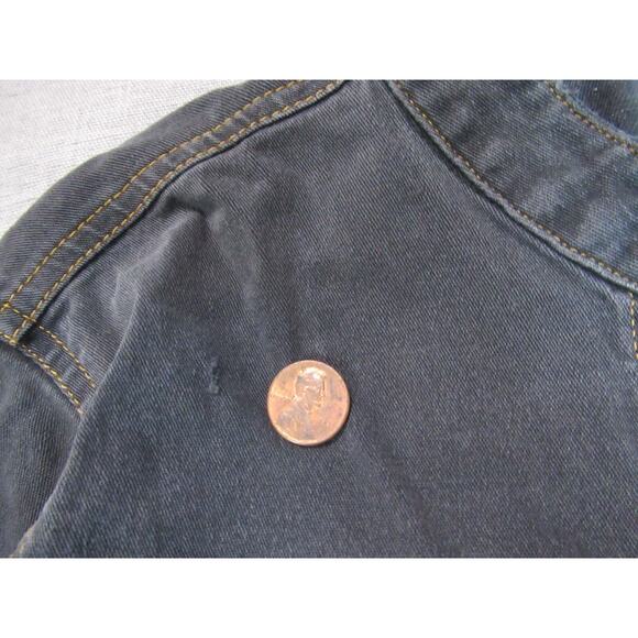 Vintage Contempo Casuals Jean Jacket Women Size M Gray Denim Biker Retro Grunge - Picture 4 of 10